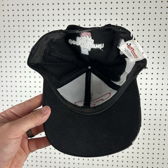 Dale Earnhardt Sr Vintage Nascar Snapback Hat Vintage 90s Black Flag Stitched #3 - Picture 4 of 6